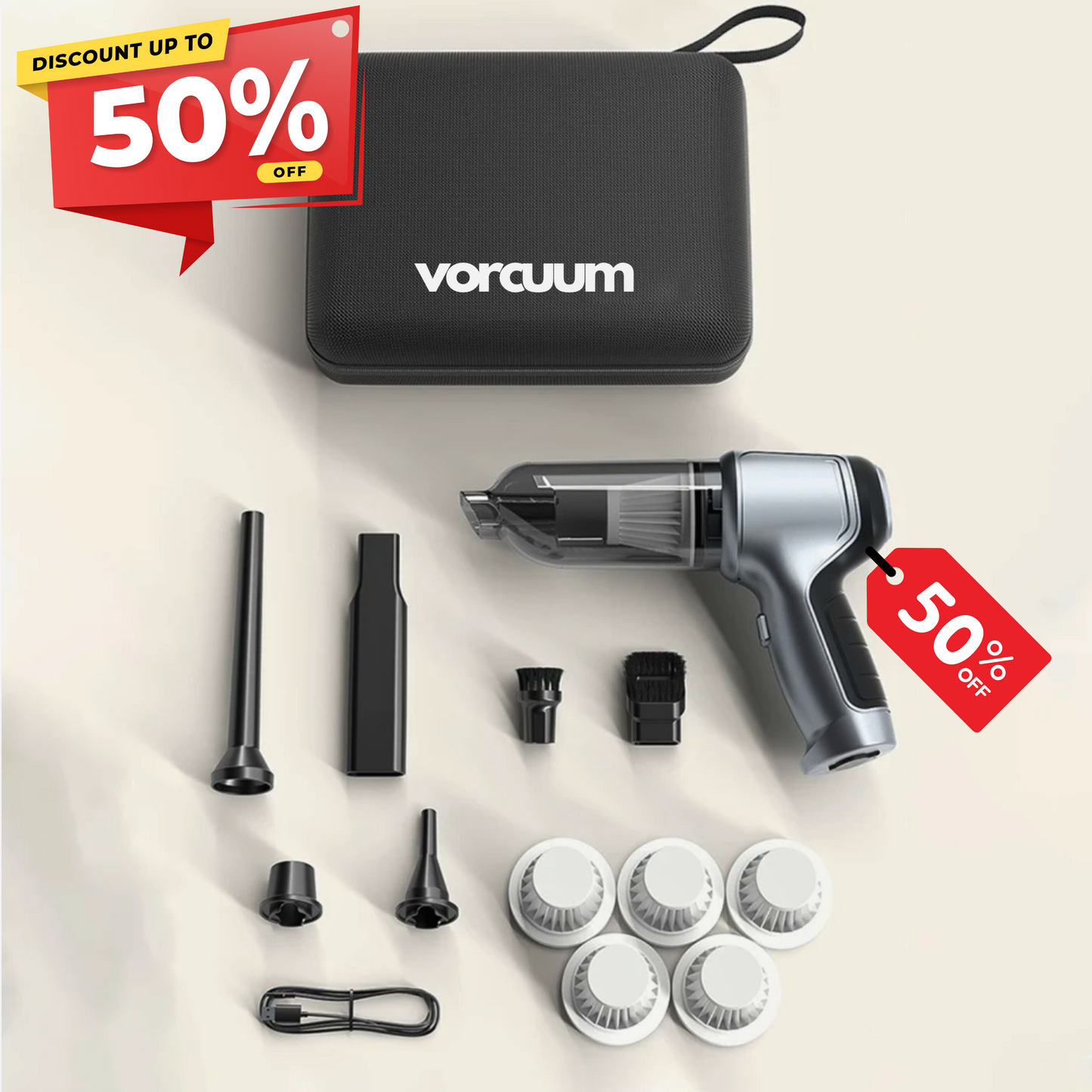 VORCUUM Smart Car Vacuum, Air Blower & Compressor